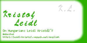 kristof leidl business card